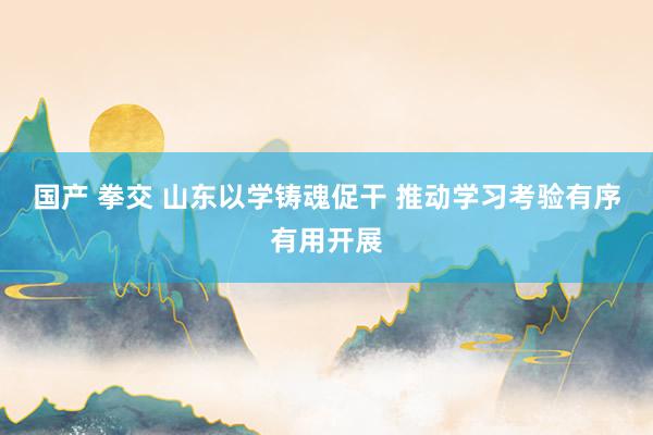 国产 拳交 山东以学铸魂促干 推动学习考验有序有用开展