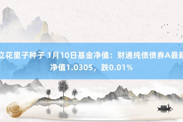 立花里子种子 1月10日基金净值：财通纯债债券A最新净值1.0305，跌0.01%