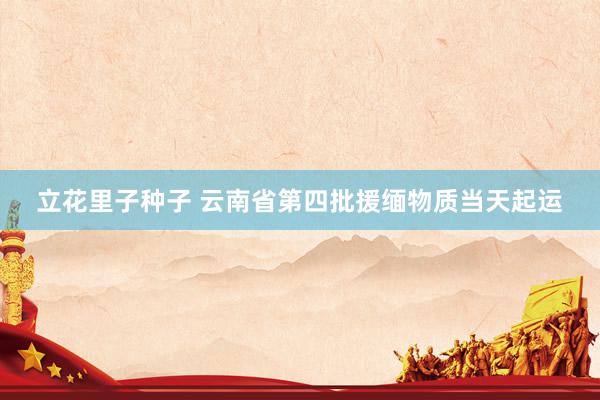 立花里子种子 云南省第四批援缅物质当天起运