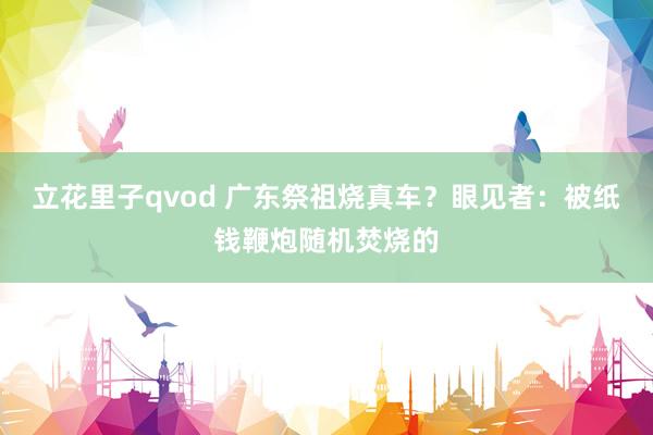 立花里子qvod 广东祭祖烧真车？眼见者：被纸钱鞭炮随机焚烧的