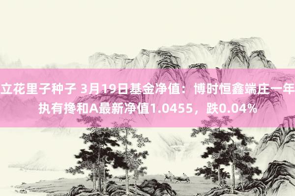 立花里子种子 3月19日基金净值：博时恒鑫端庄一年执有搀和A最新净值1.0455，跌0.04%