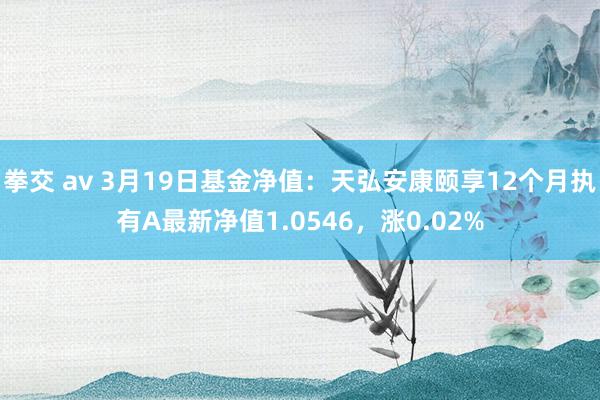 拳交 av 3月19日基金净值：天弘安康颐享12个月执有A最新净值1.0546，涨0.02%