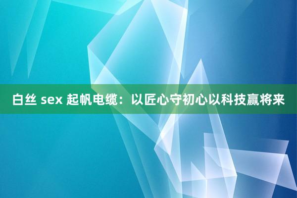 白丝 sex 起帆电缆：以匠心守初心以科技赢将来