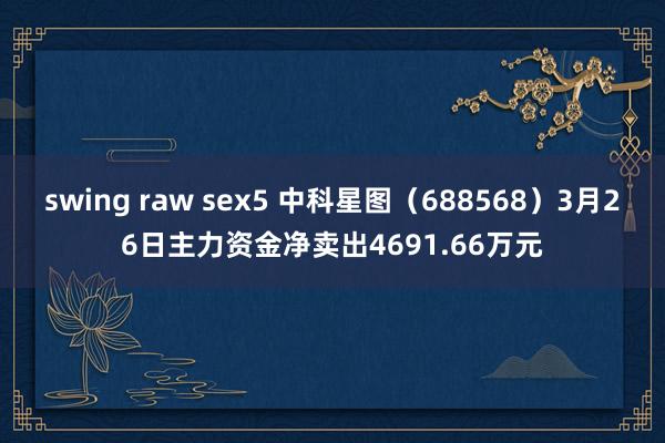 swing raw sex5 中科星图（688568）3月26日主力资金净卖出4691.66万元