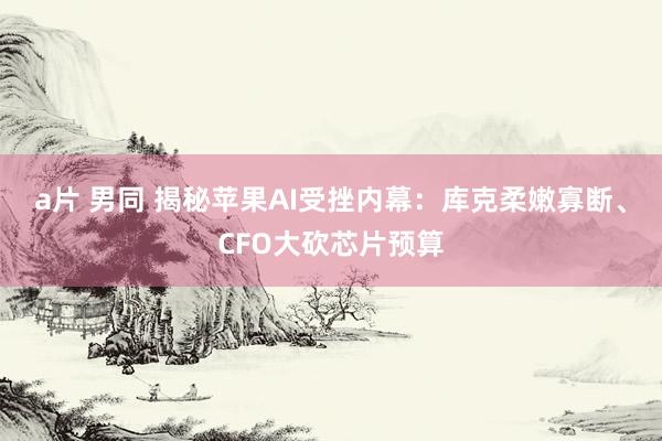 a片 男同 揭秘苹果AI受挫内幕：库克柔嫩寡断、CFO大砍芯片预算