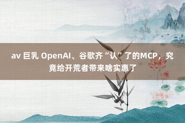 av 巨乳 OpenAI、谷歌齐“认”了的MCP，究竟给开荒者带来啥实惠了