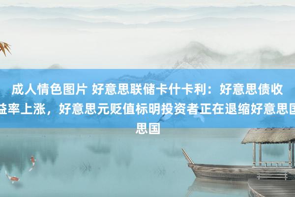 成人情色图片 好意思联储卡什卡利：好意思债收益率上涨，好意思元贬值标明投资者正在退缩好意思国