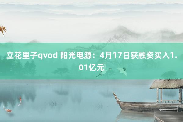 立花里子qvod 阳光电源：4月17日获融资买入1.01亿元