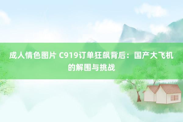 成人情色图片 C919订单狂飙背后：国产大飞机的解围与挑战