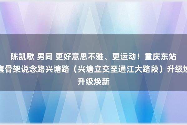 陈凯歌 男同 更好意思不雅、更运动！重庆东站配套骨架说念路兴塘路（兴塘立交至通江大路段）升级焕新