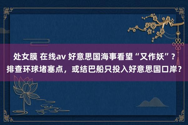 处女膜 在线av 好意思国海事看望“又作妖”？排查环球堵塞点，或结巴船只投入好意思国口岸？