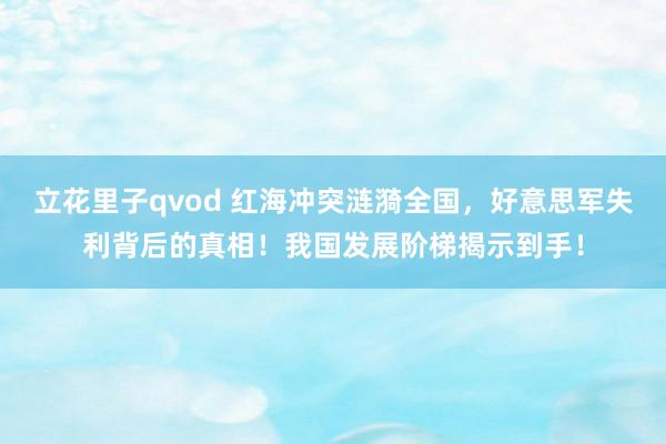 立花里子qvod 红海冲突涟漪全国，好意思军失利背后的真相！我国发展阶梯揭示到手！